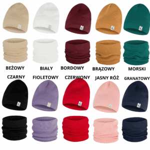 Komplety Jednowarstwowe Czapka Komin 