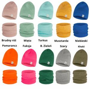 Komplety Jednowarstwowe Czapka Komin 