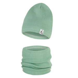 komplet jednowarstwowy dziecięcy Miętowy prążek bawełniany