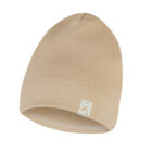 czapka jednowarstwowa dziecięca beżowa prążek bawełniany