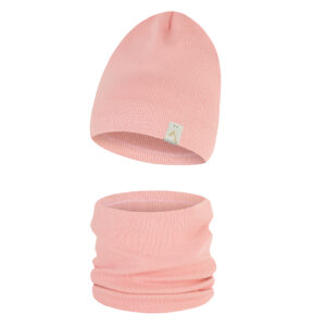 komplet jednowarstwowy dziecięcy Jasny Róż prążek bawełniany