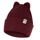 Czapka Dziecięca Podwijana z Uszami Bordowa