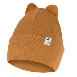 Czapka Dziecięca Podwijana z Uszami brązowa
