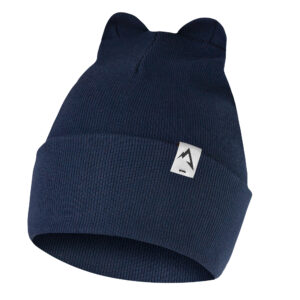 Czapka Dziecięca Podwijana z Uszami Granatowa
