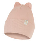 Czapka Dziecięca Podwijana z Uszami Brudny Róż