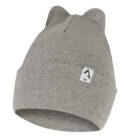 Czapka Dziecięca Podwijana z Uszami Szara