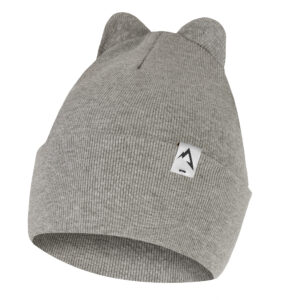 Czapka Dziecięca Podwijana z Uszami Szara