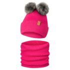 Komplet-Zimowy-z-2-Pomponami-Czapka-Zimowa-i-Komin-Only-Kids-Fuksjowy