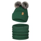 Komplet-Zimowy-z-2-Pomponami-Czapka-Zimowa-i-Komin-Only-Kids-Zielony