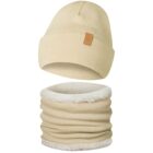 Only-Kids komplet Zimowy Czapka i Komin Miś Beżowy