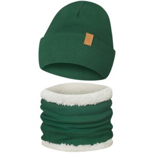 Only-Kids komplet Zimowy Czapka i Komin Miś Niebieski Zielony