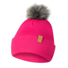 Czapka Zimowa z Pomponem Dla Chłopca i Dziewczynki z Polarem Fuksjowa