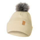 Czapka Zimowa z Pomponem Dla Chłopca i Dziewczynki z Polarem Beżowa