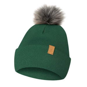 Czapka Zimowa z Pomponem Dla Chłopca i Dziewczynki z Polarem Zielona