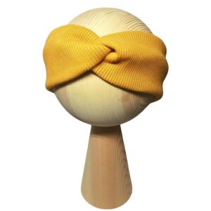 opaska dziecieca z przeplotką musztardowy