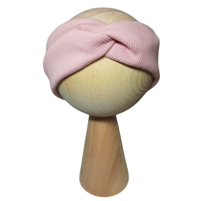 opaska dziecieca z przeplotką brudny roz